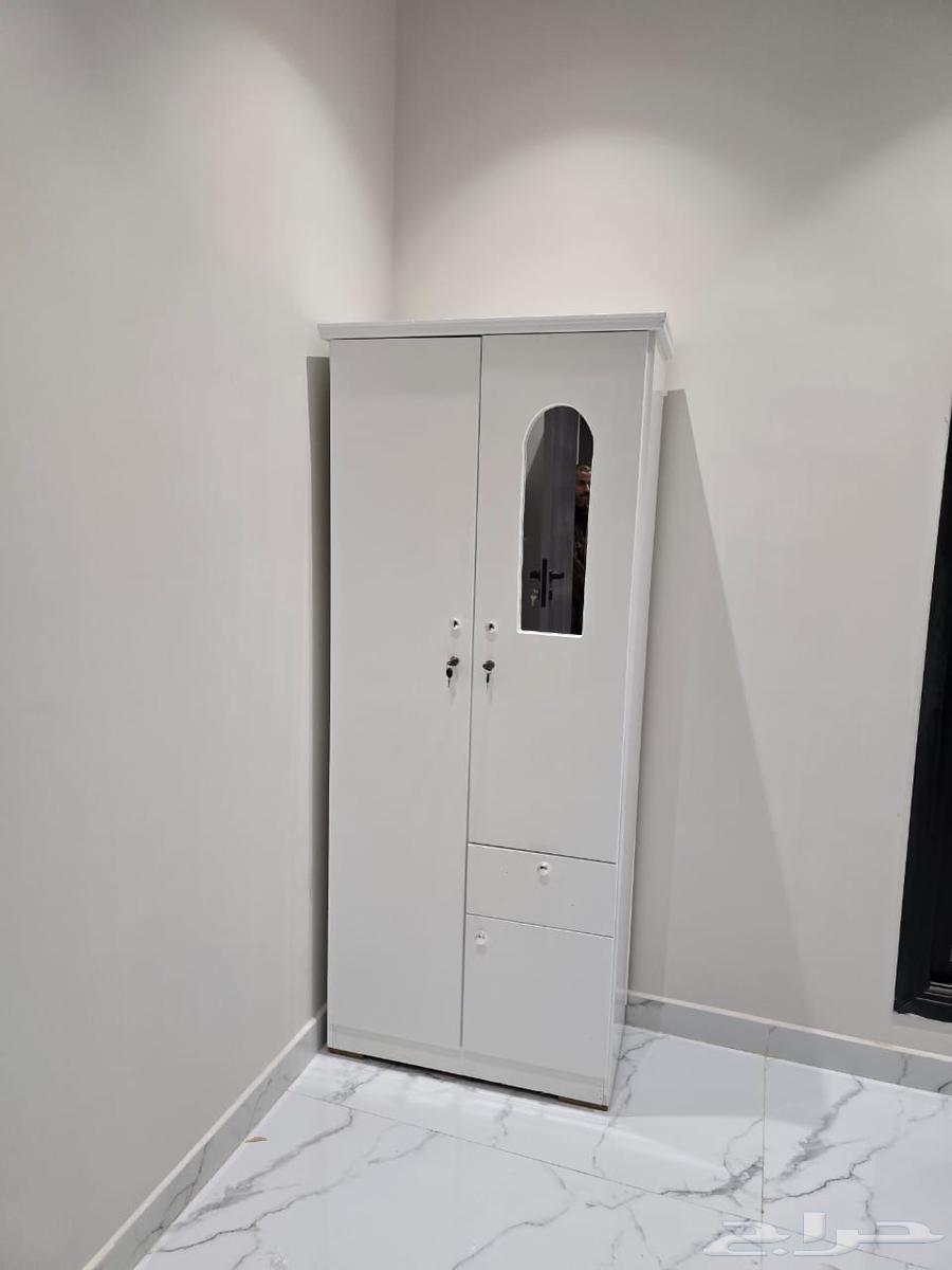 دولاب ملابس خشب بابين الون بني و ابيض جديد64475918212609111