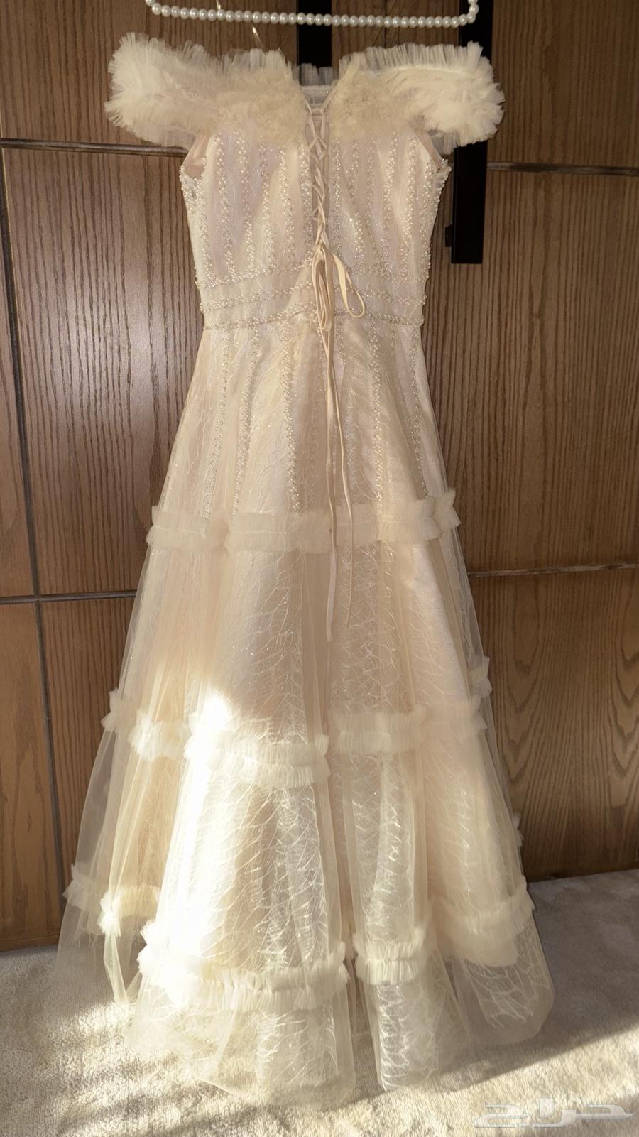 فستان بيج مرصع بالؤلؤ والمعه64482837014017111