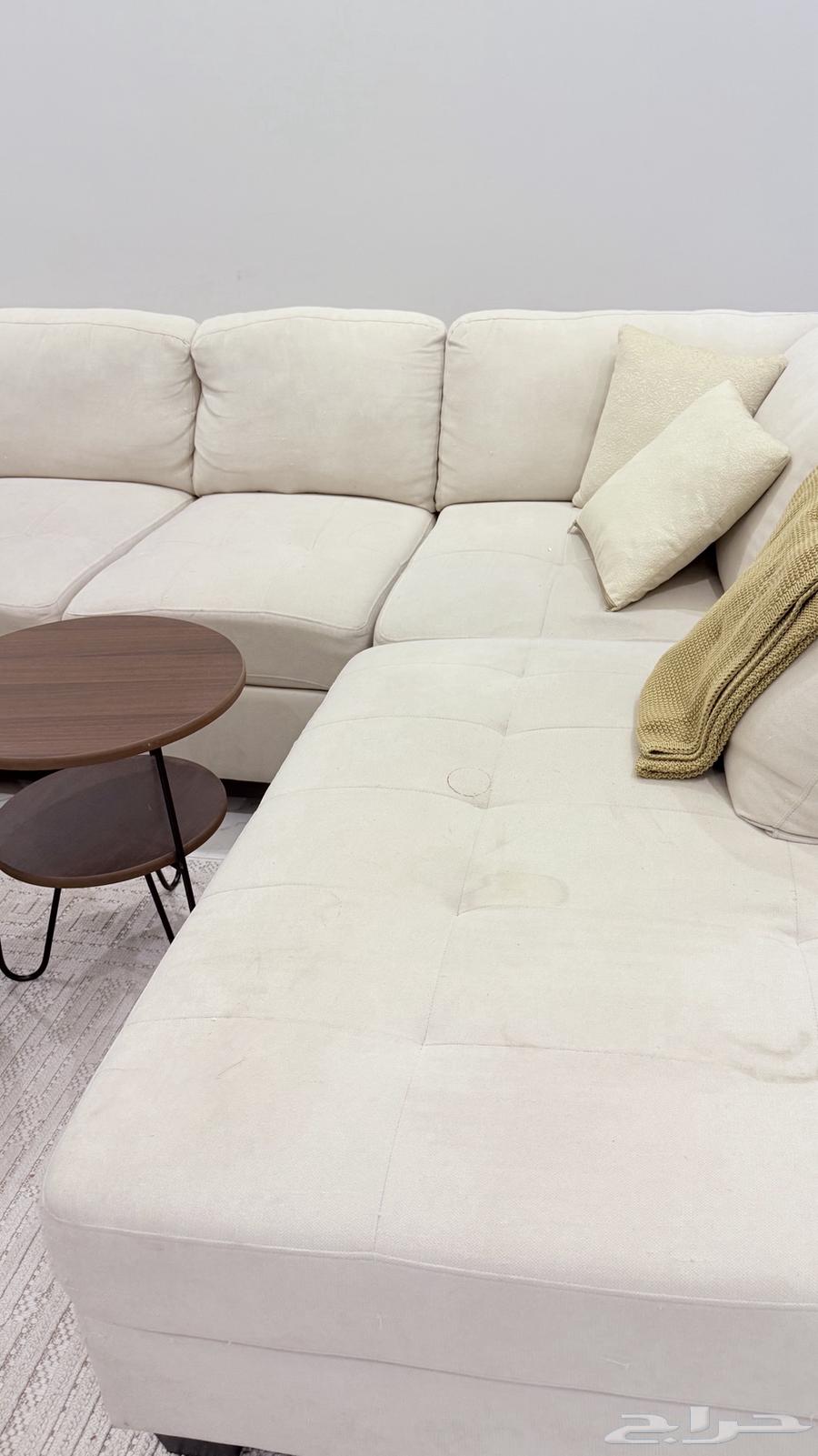 كنب أمريكي حرف L طاوله مع 3 طاولات خدمه64484061212674114