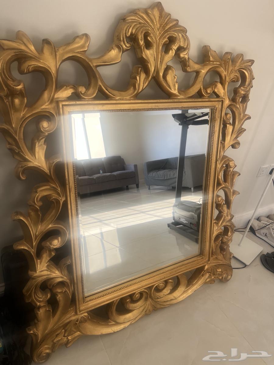 مرايا لو ذهبي مقاس كبير نظيف للبيع64485338422659111