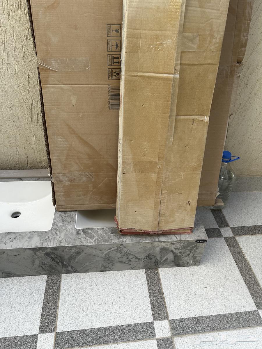 Double sink marble washbasin with mirrors and lights, new unused, bargain price64482823064962110