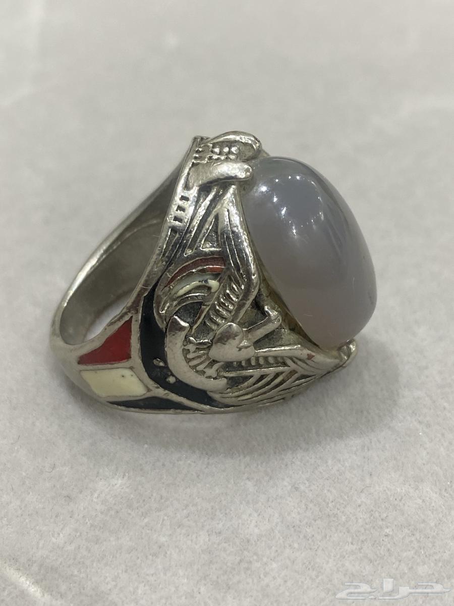 خاتم عقيق بشعار الطير وعلم اليمن64485861266691112
