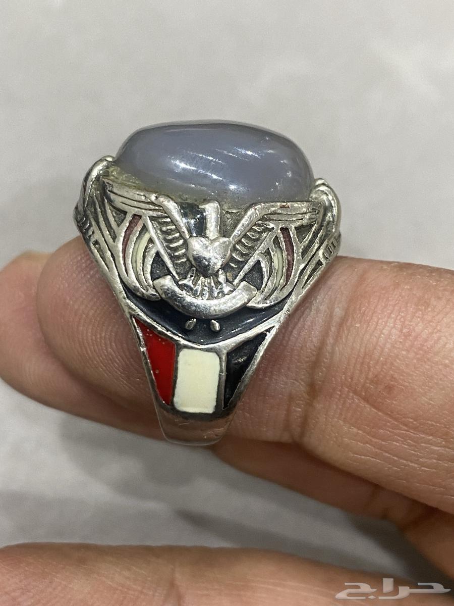 خاتم عقيق بشعار الطير وعلم اليمن64485861266691110