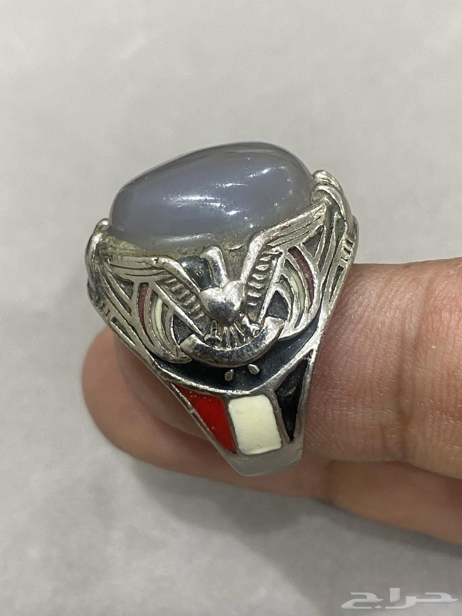 خاتم عقيق بشعار الطير وعلم اليمن64485861266691111