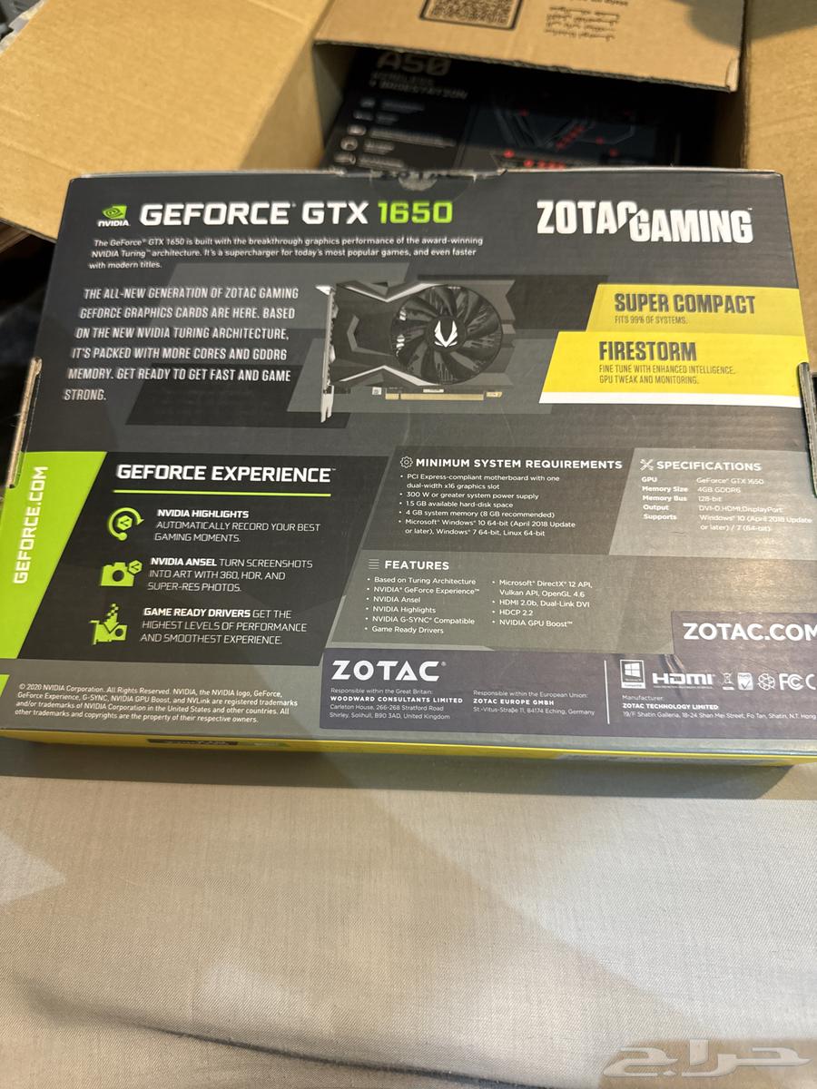 Clean 1650 GTX Graphics Card64484212336258113