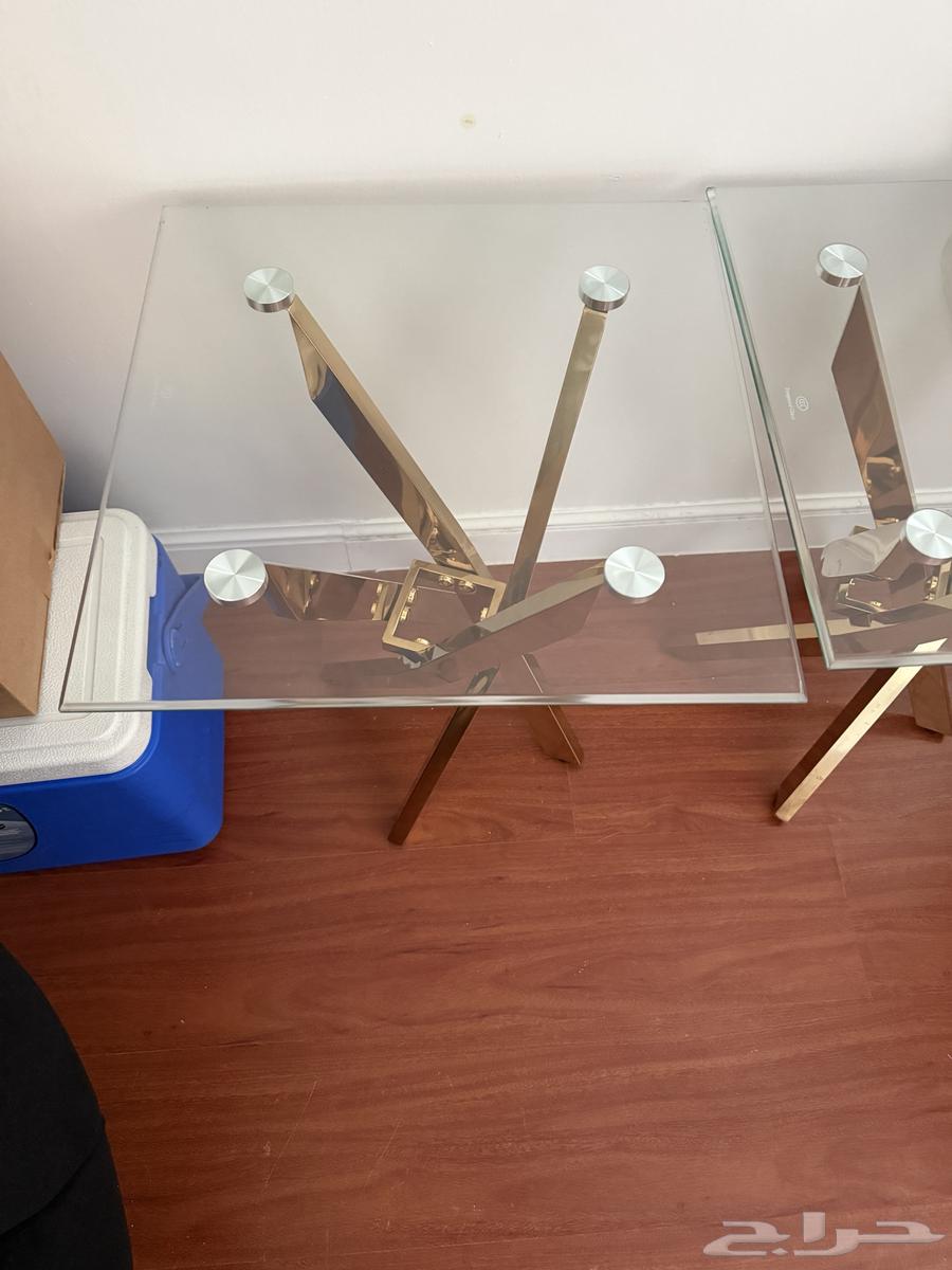 للبيع طاولات صالون زجاج مع ستيل ذهبي64481695735939114