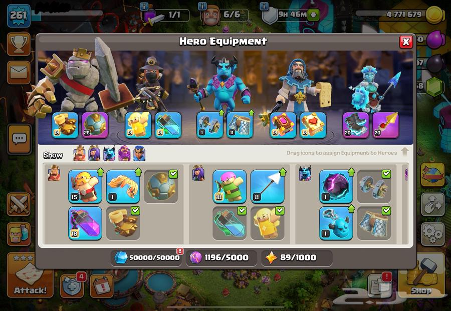 حساب كلاش أوف كلانس تاون 17 شبه ماكس64474679423363113