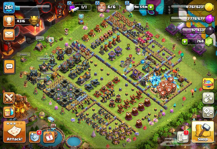 حساب كلاش أوف كلانس تاون 17 شبه ماكس64474679423363110