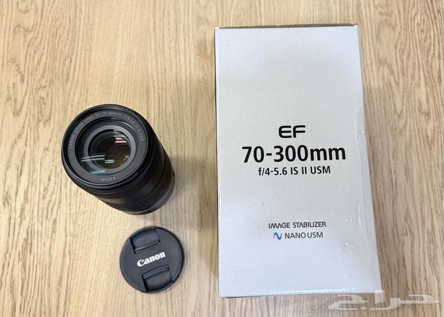 للبيع عدسة كانون EF 70-300 شبه جديدة وبالكرتون64482349865602110