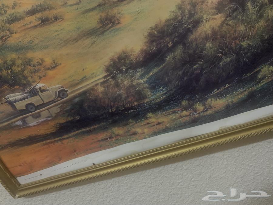 لوحه تراثيه قديمه جميله لرسام ابراهيم الزيكان64483487243523112