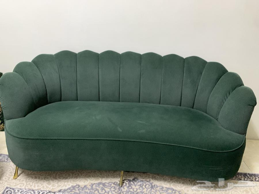 Sofa for sale, green color, location Al-Ahsa, Al-Mubarak neighborhood64485202172419110