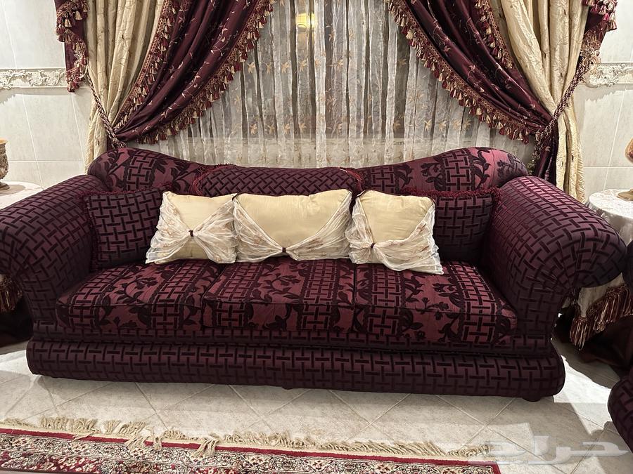Sofa set for sale with curtain and tables64485175149569114