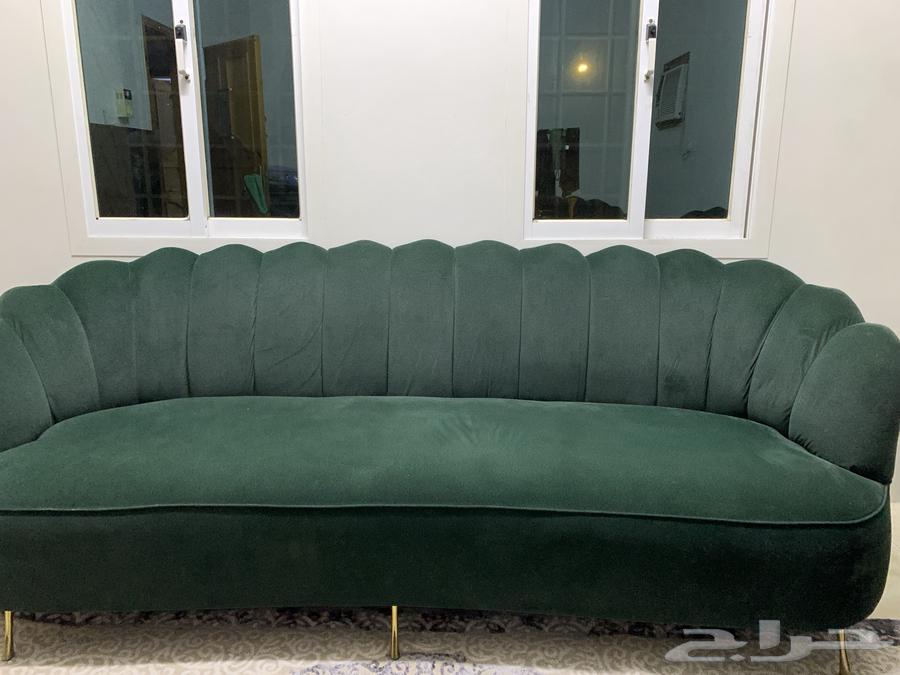 Sofa for sale, green color, location Al-Ahsa, Al-Mubarak neighborhood64485202172419111