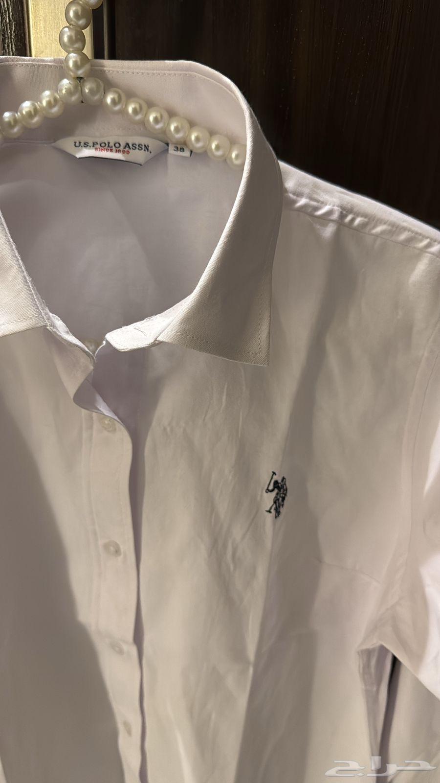 قميص يو اس بولو نسائي اللون ابيض64482403690881113