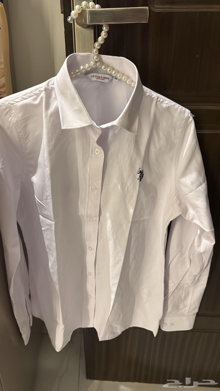 قميص يو اس بولو نسائي اللون ابيض64482403690881112