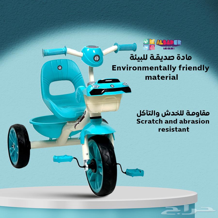 سيكل ثلاثي للاطفال بتصميم سيارة مع مؤثرات - دراجه ثلاثية64493518841218113