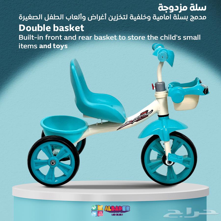 سيكل ثلاثي للاطفال بتصميم سيارة مع مؤثرات - دراجه ثلاثية64493518841218112