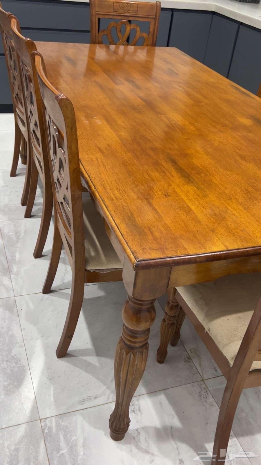 كنب تركي اصلي مكون من 6 قطع   طاوله و 6كراسي خشب تركي64488796594945114