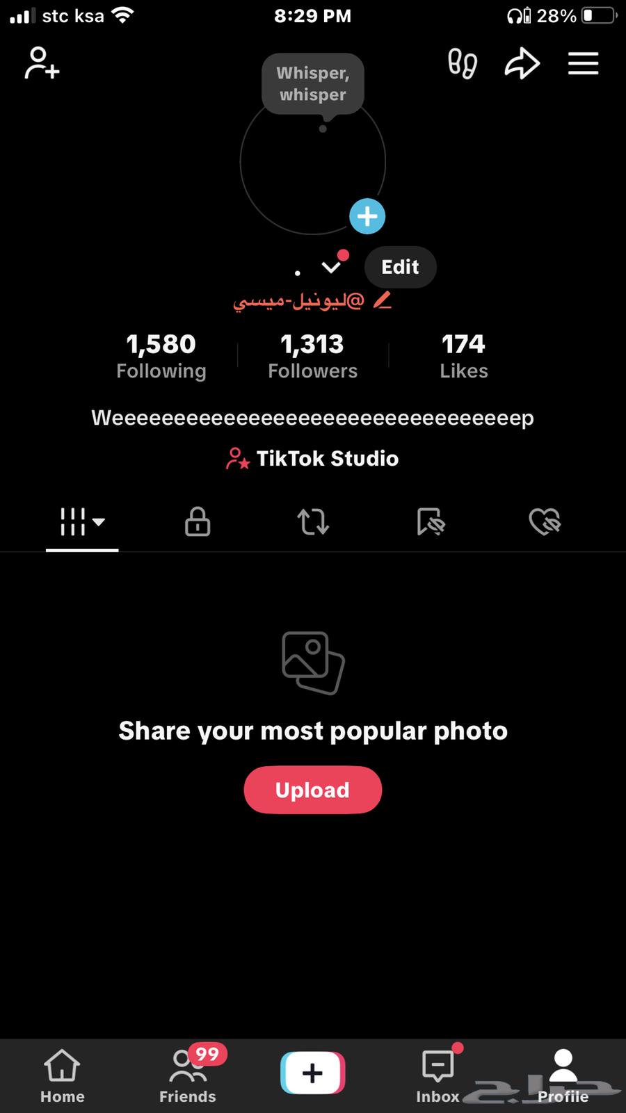 حساب تيك توك بيوزر عربي ومميز64493368264193110