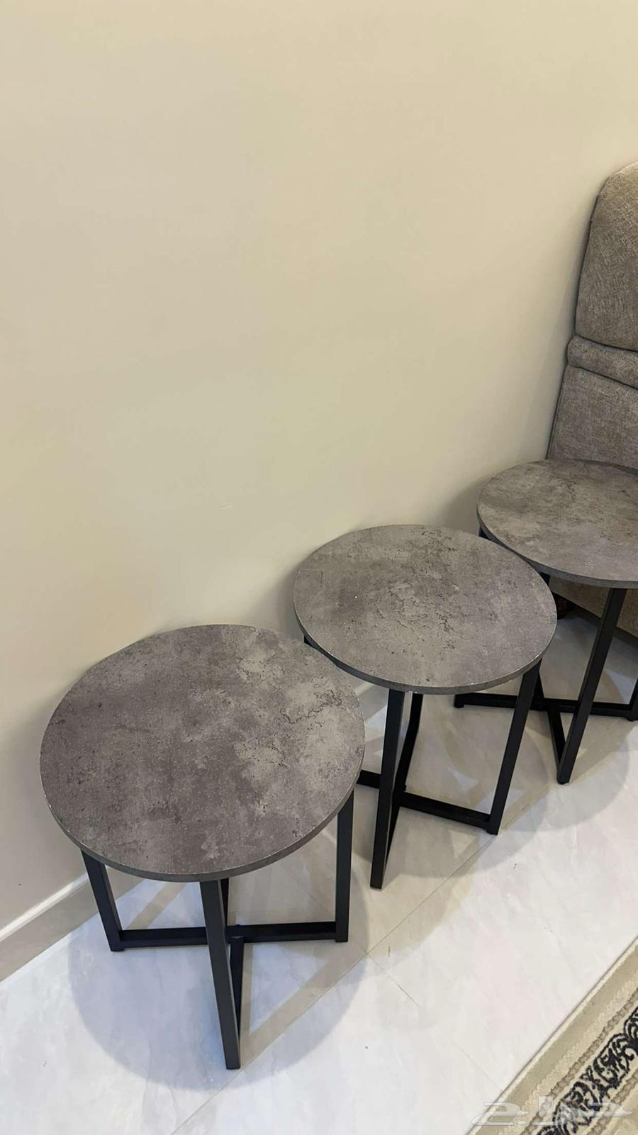 Sofa for sale with tables, cover, and protective film, one year old, reason for selling is relocation64490843396355111