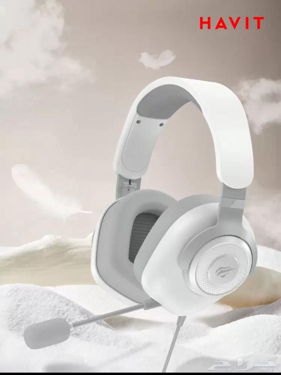 سماعه العاب ذات صوت محيطي خفيفه الوزن لون ابيض غير مستخدمه64493286609027111