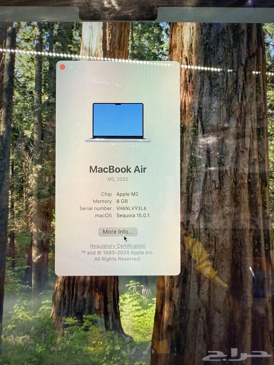 ماك بوك   آير 2024 معالج M2 256 بطارية 99  عدد الدورات 2664493879250307113