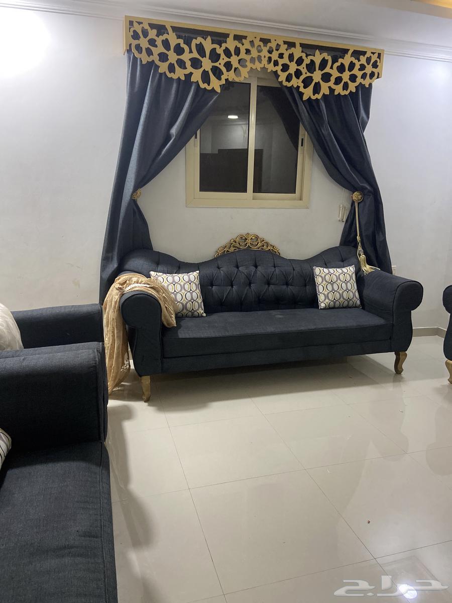 كنب مكون من اربع قطع نظيف جديد مع ستاره داخلي شيفون ومخاد64571714546946110