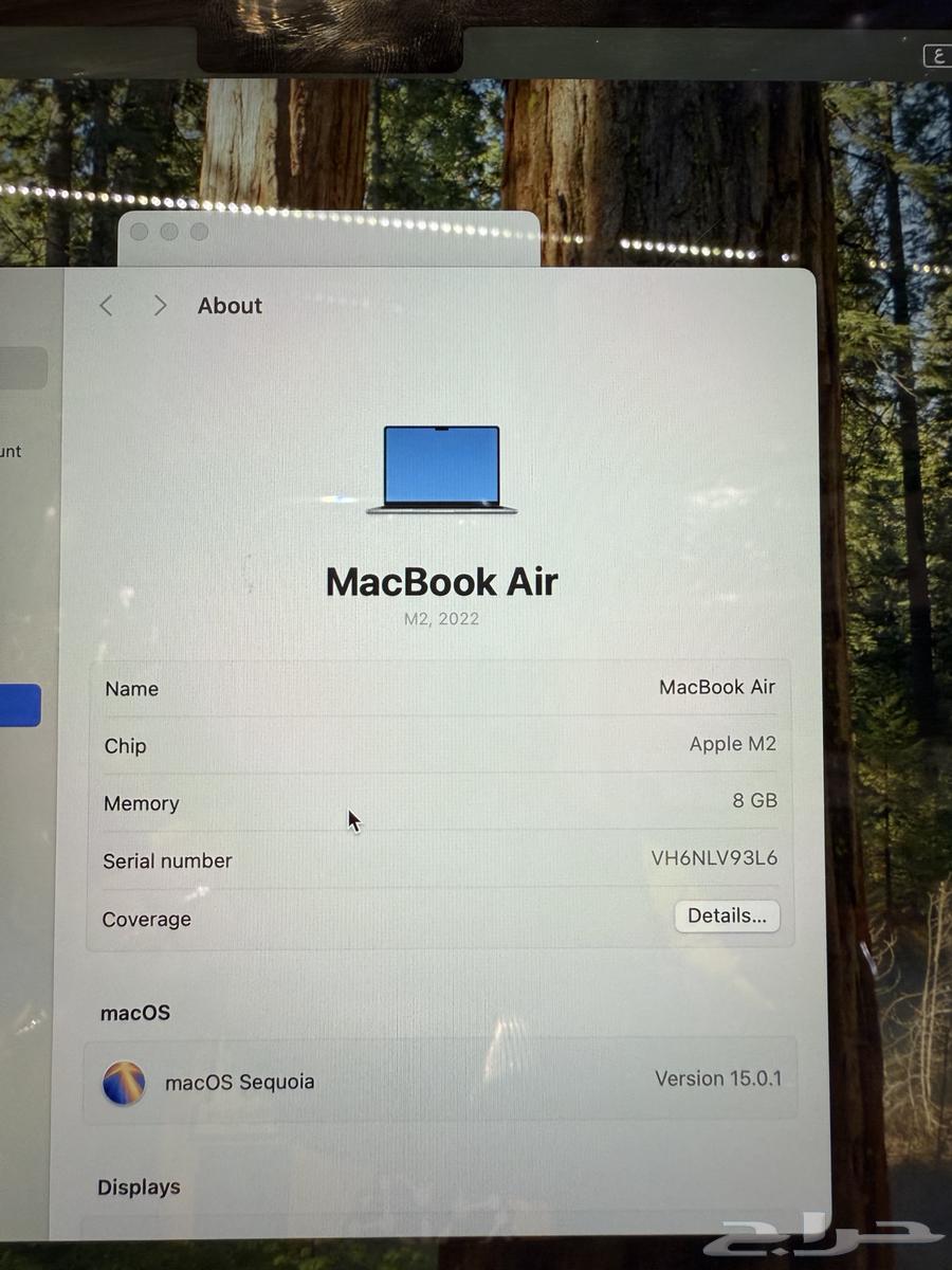 ماك بوك   آير 2024 معالج M2 256 بطارية 99  عدد الدورات 2664493879250307114