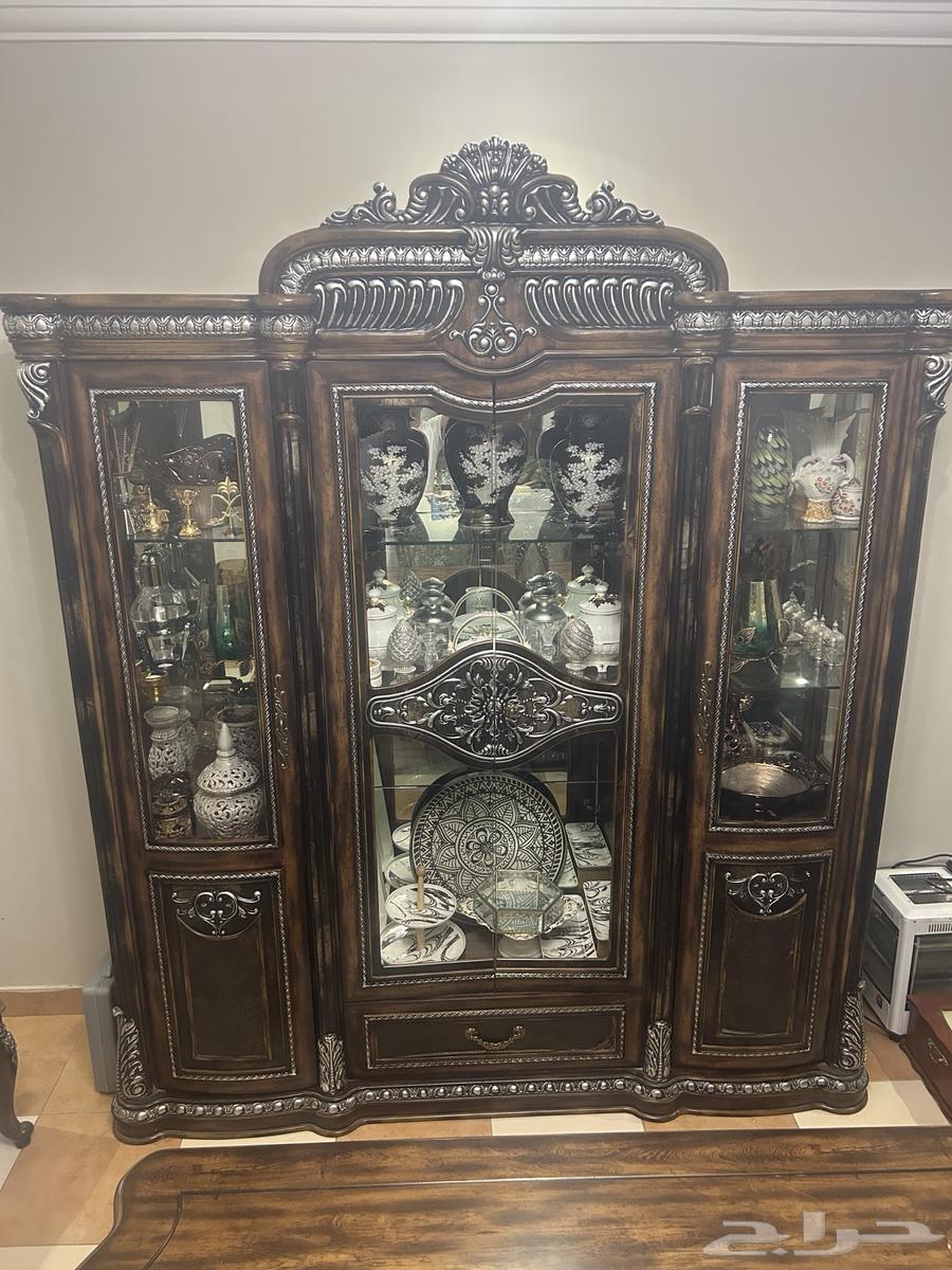 Dining room set with 12 chairs, buffet, and cabinet64490344610177112