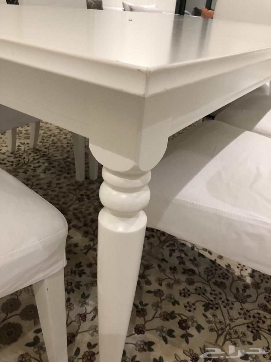 طاولة طعام خشب ابيض 6 كراسي64491279494785112