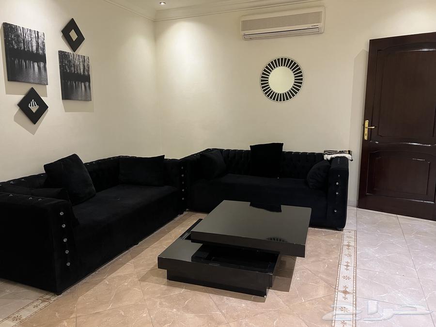 Black sofa with crystal edges, Akiya table and TV table64489806962819114