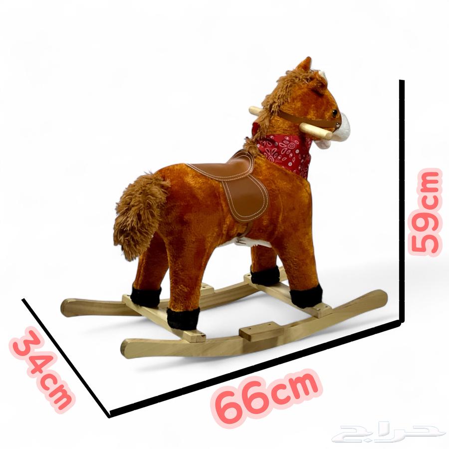 حصان اطفال فرو هزاز بقواعد خشبية - حصان ركوب للأطفال64493660623105114