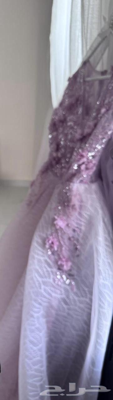 فستان ملكه لون وردي مع فضي قماش واقف لباس مره وحده فقط64490537434369110