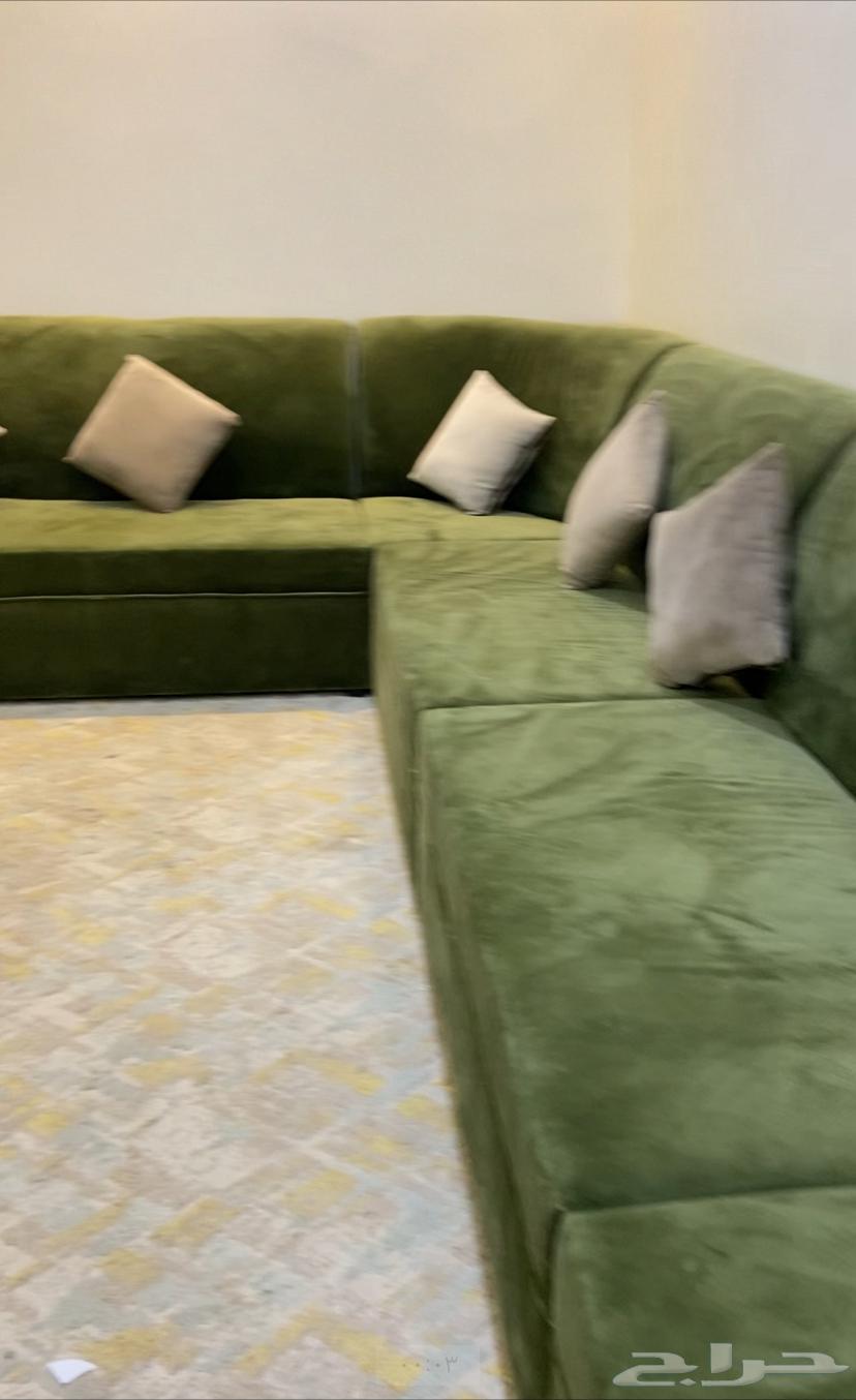 Clean, almost new sofa with curtain and cushions64489752441347110
