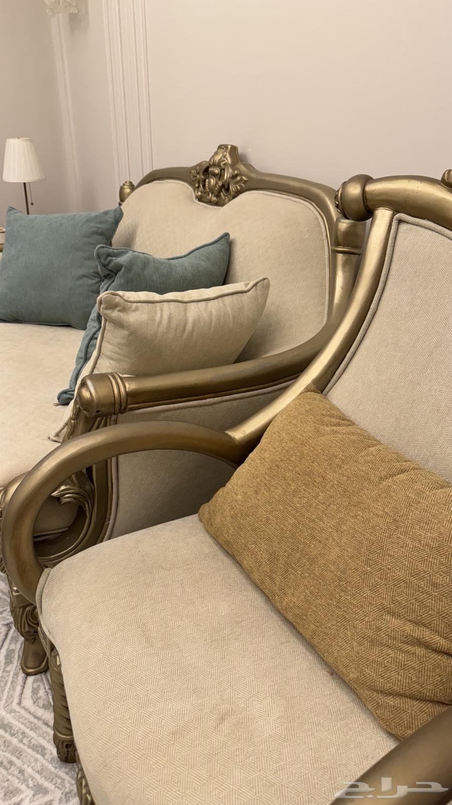 كنب لون سكري خشب زان متين وقماش جوده عاليه64495927233795112