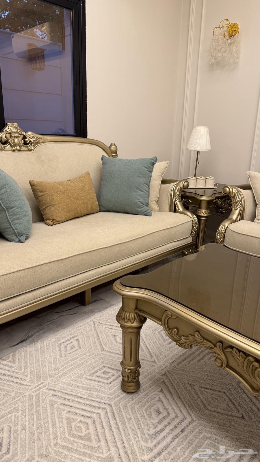 كنب لون سكري خشب زان متين وقماش جوده عاليه64495927233795110