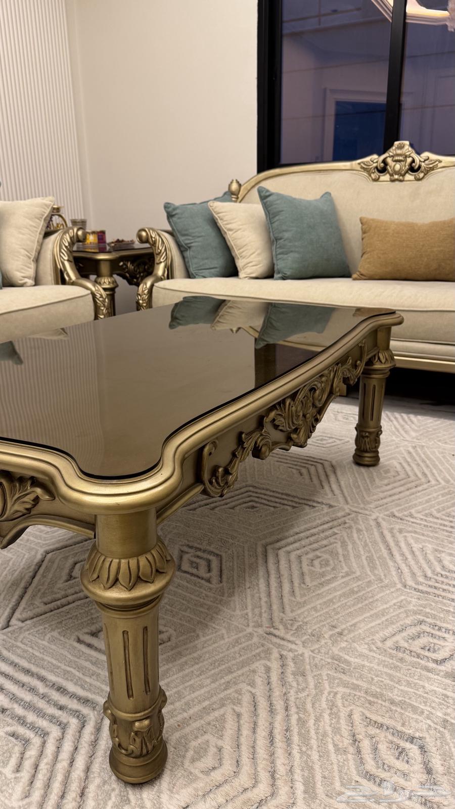 كنب لون سكري خشب زان متين وقماش جوده عاليه64495927233795111