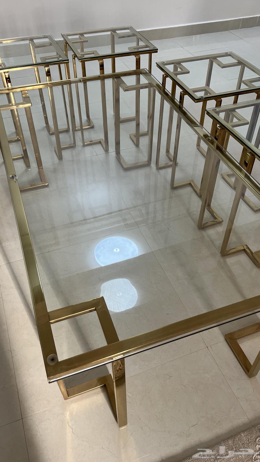 طقم طاوله استيل ذهبي64499381604737110