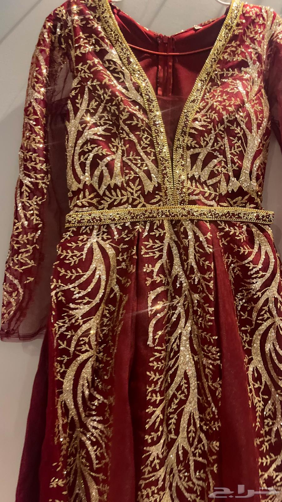 للبيع فستان لون عنابي مناسبه فخمة64499925863297111