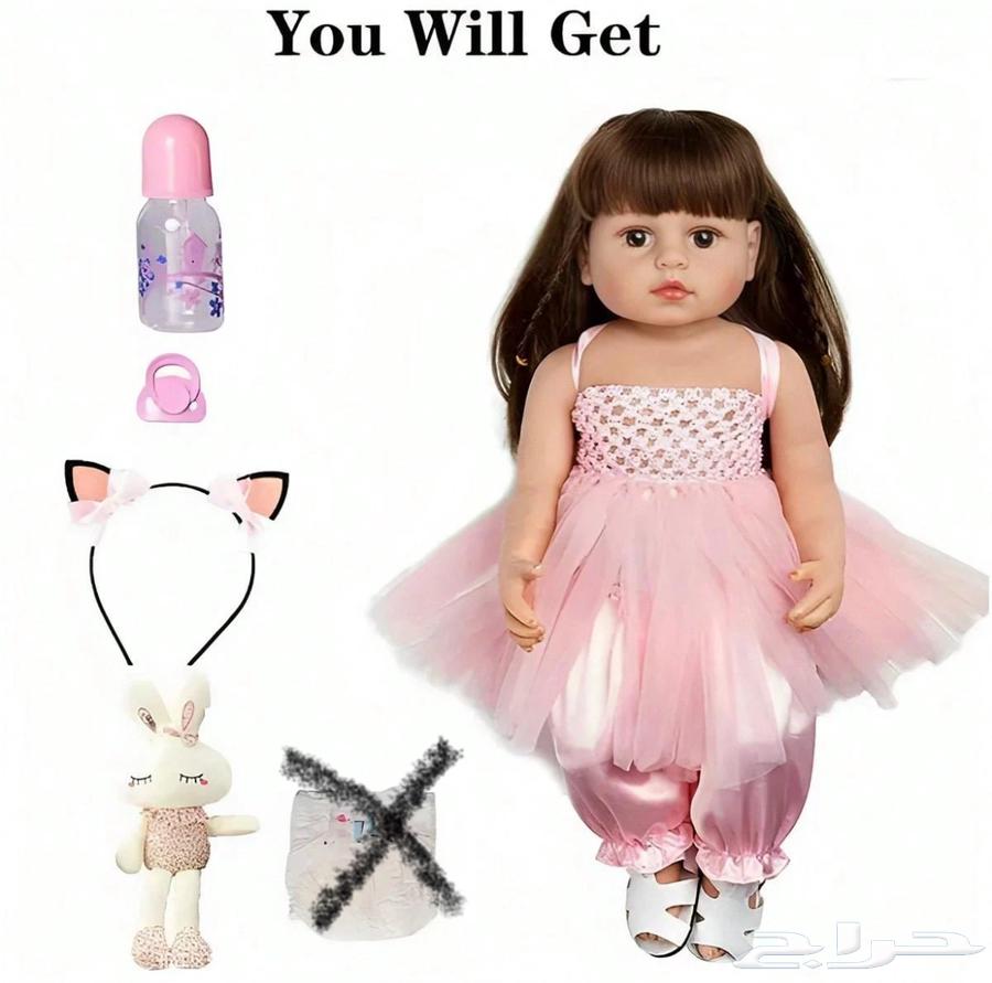 دميه السعر 130 معها رضاعه و طوق و دميه القطيف64499062851715110