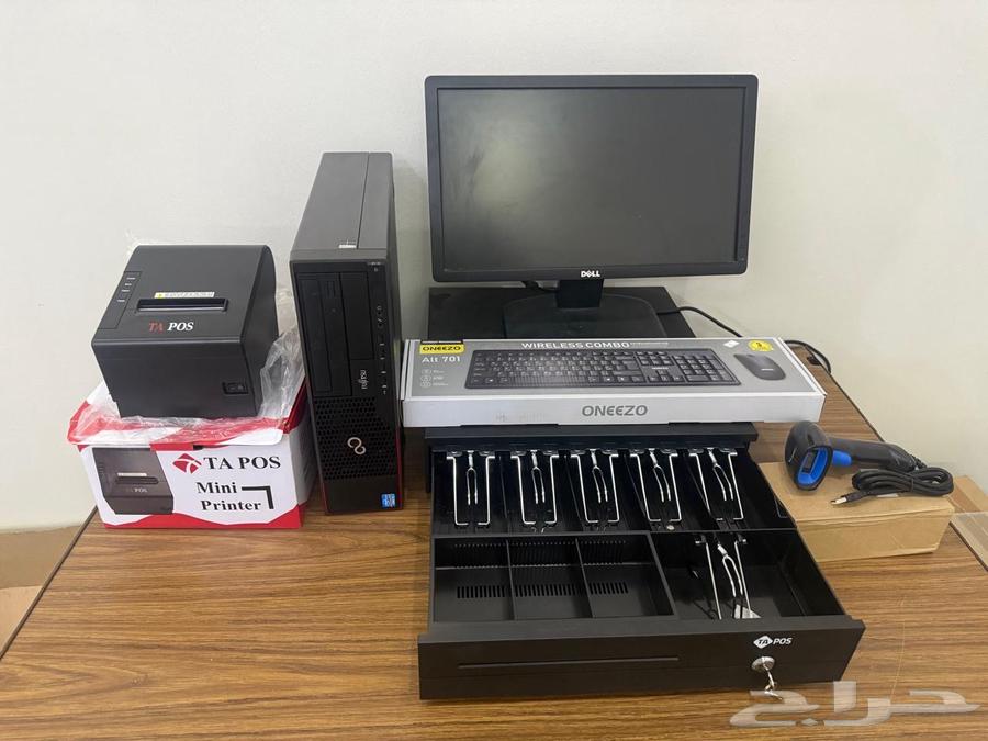 كاشير كامل كمبيوتر مكتبي 950ريال طابعه درج خزنه قاري باركود64502136475649110