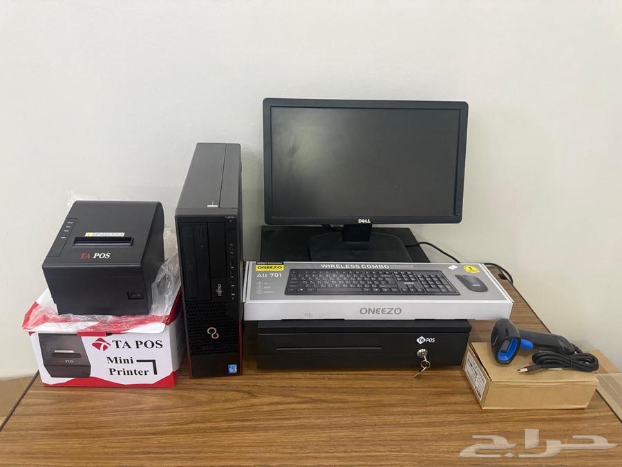 كاشير كامل كمبيوتر مكتبي 950ريال طابعه درج خزنه قاري باركود64502136475649113