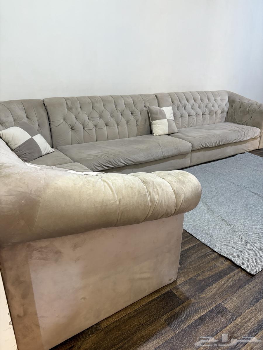 كنب حرف L مخمل 3ونص ف 2 ب30064497662075267114