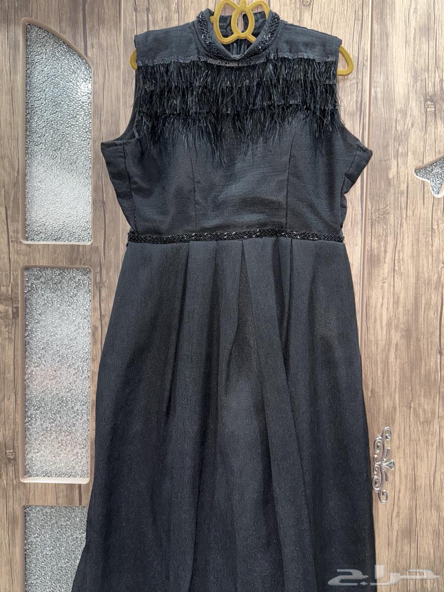 فستان لون اسود لامع على الخفيف64498298763522113