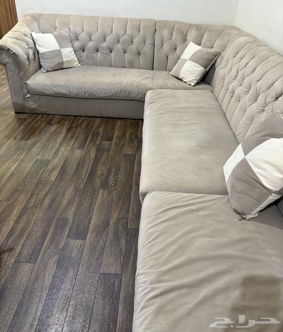 كنب حرف L مخمل 3ونص ف 2 ب30064497662075267111