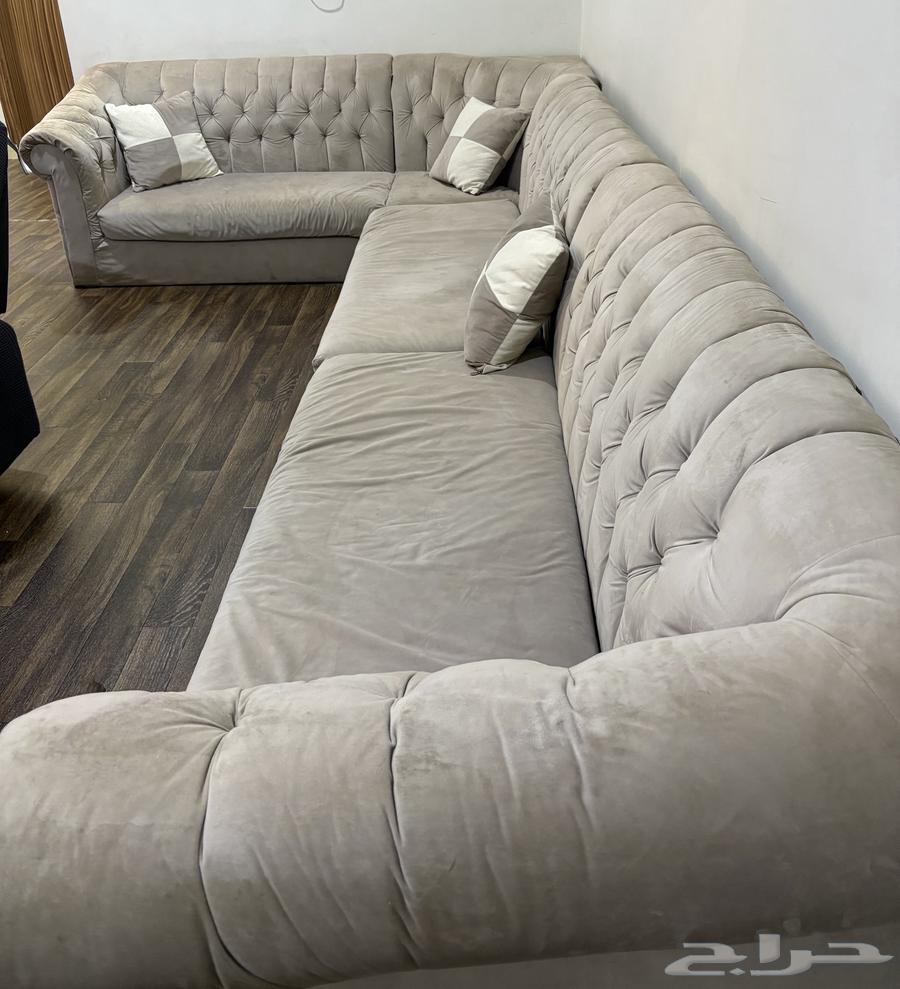 كنب حرف L مخمل 3ونص ف 2 ب30064497662075267110