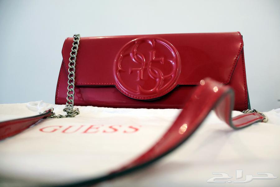 Guess Korry Patent Crossbody Clutch Bagشنطة64497827667075111