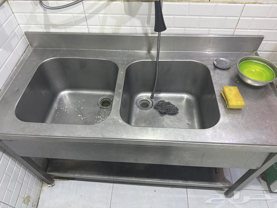 مغسلة استيل حوضين مستخدم للبيع السعر 500 حد لا يوجد تفاوض64502282202369111