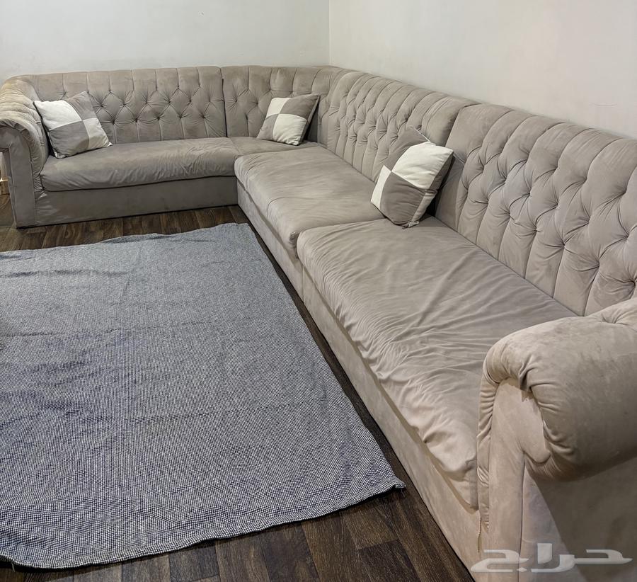 كنب حرف L مخمل 3ونص ف 2 ب30064497662075267113