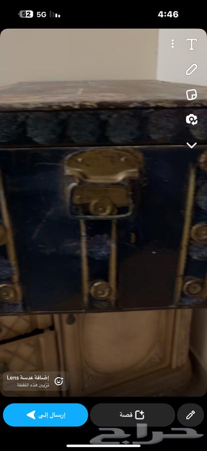 السلام عليكم ورحمة الله لعشاق التراث شنطه حديد بحاله جيده64499339881218111